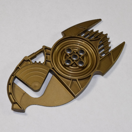 Large Figure Shield, Rhotuka Flat Dark Gold