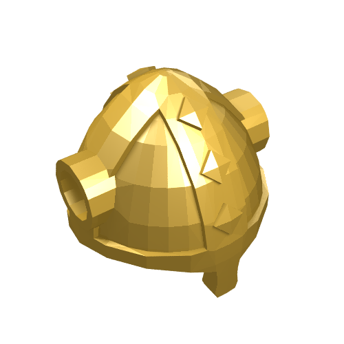 Helmet Viking with Side Horn Holes Metallic-Gold