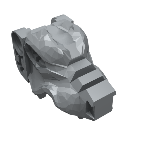 Animal Body Part, Wolf Head, 'Fenris Wolf' Perlhellgrau