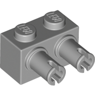 Stein speziell 1 × 2 mit 2 Pins, quadratisch Pinlöcher Hellblaugrau
