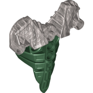 Large Figure Torso Cover, Armour, Toa Inika (Type 2) with Marbled Pearl Light Gray Pattern Dark Green