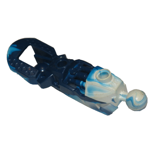 Large Figure Skeletal, Limb, with 2 Ball Joints, Marbled White Pattern (Toa Inika) Dark Blue