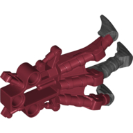 Large Figure Foot, Claw, Piraka with Marbled Pearl Dark Gray Pattern Dunkelrot