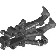 Large Figure Foot, Claw, Piraka with Marbled Flat Silver Pattern Black