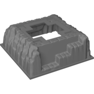 Baseplate Raised 16 × 16 No Studs with Cross Opening and 4 Holes Dunkelblaugrau