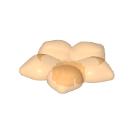 Clikits Icon, Flower 2 × 2 Large, 5 Petals with Pin Trans-Flame Yellowish Orange