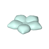 Clikits Icon, Flower 2 × 2 Large, 5 Petals with Pin Aqua