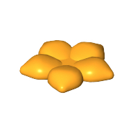 Clikits Icon, Flower 2 × 2 Large, 5 Petals with Pin Bright Light Orange