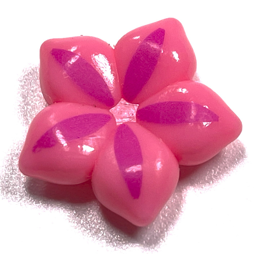 Clikits Icon, Flower 2 × 2 Large, 5 Petals with Pin and Dark Pink Petal Highlights Print Clikits Pink