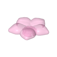 Clikits Icon, Flower 2 × 2 Large, 5 Petals with Hole Trans-Pink