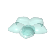 Clikits Icon, Flower 2 × 2 Large, 5 Petals with Hole Trans-Light Blue