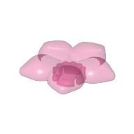 Clikits Icon, Flower 2 × 2 Large, 5 Petals with Hole Trans-Dark Pink