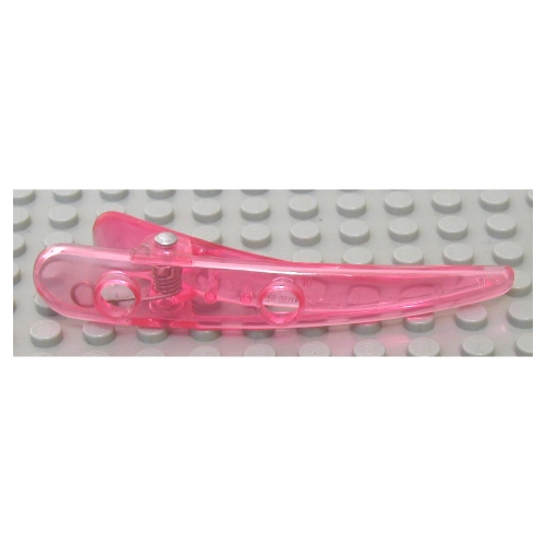 Clikits Haare Clip, lang, 2 Löcher Transparent-Dunkelrosa