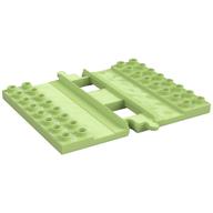 Duplo Schiene, gerade mit 2 × 8 Platte beidseitig Gelbgrün