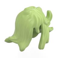 Hair Long in Wind with Marbled Trans-Neon Green Pattern Yellowish Green