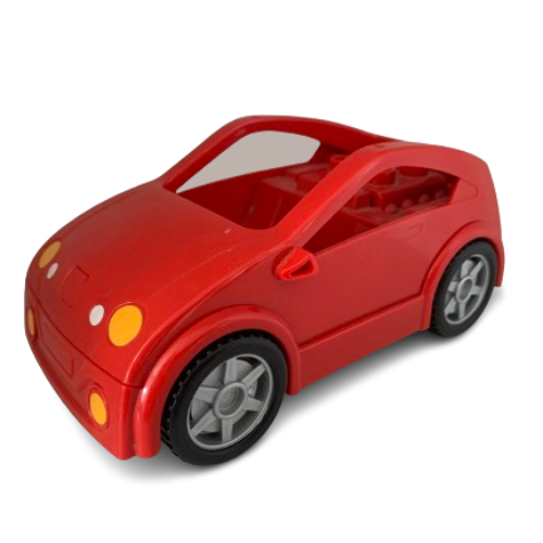 Duplo Car Coupe with Red Base, Headlights Red