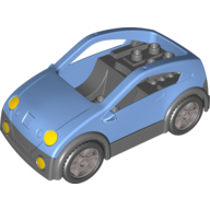 Duplo Car Coupe with Dark Gray Base, and Headlights Medium Blue