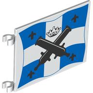 Flag 6 × 4 with Clip with Crossed Cannons over Blue Crossed Flag Print - New Version White