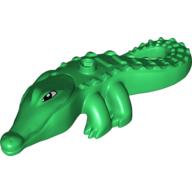 Duplo Animal Alligator Type 2 - Mouth Opens, Narrow Snout (Crocodile) Green