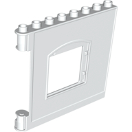 Duplo Building Wall 1 × 8 × 6 with Window Opening, Hinge on Left Red