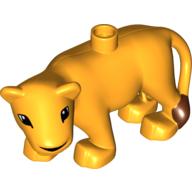 Duplo Animal Lion Adult Female with Head turned Left Bright Light Orange