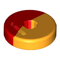 Projectile, Weapon Disc 2 × 2 with Marbled Yellow Pattern Red