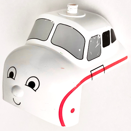 Duplo Vehicle Helicopter Top 4 × 6 × 3 with Propeller Pin and Face and Windows White