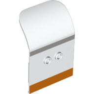 Door 2 × 4 × 6 Curved Aircraft with Dark Bluish Grey/Orange Stripe print Weiß