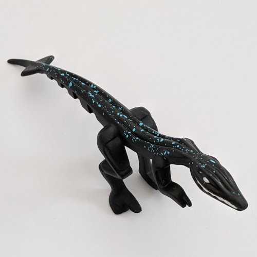 Animal, Dinosaur, Mutant Lizard with Blue Specks on Back Schwarz