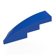 Brick Wedged, Curved 1 × 4 with Stud Notch Right Blue