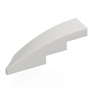 Brick Wedged, Curved 1 × 4 with Stud Notch Right White