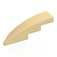Brick Wedged, Curved 1 × 4 with Stud Notch Right Tan