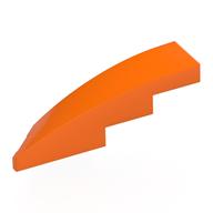 Brick Wedged, Curved 1 × 4 with Stud Notch Right Orange