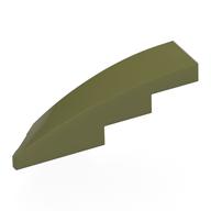 Brick Wedged, Curved 1 × 4 with Stud Notch Right Olive Green