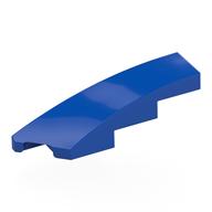 Stein keilförmig, gebogen 1 × 4 mit Noppe Kerbe links Blau