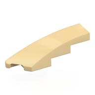 Brick Wedged, Curved 1 × 4 with Stud Notch Left Tan