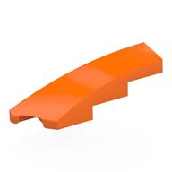 Brick Wedged, Curved 1 × 4 with Stud Notch Left Orange