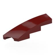 Brick Wedged, Curved 1 × 4 with Stud Notch Left Dark Red