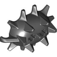 Weapon Spiked Ball Half with 2 Axle Holes Black