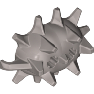 Weapon Spiked Ball Half with 2 Axle Holes Perlhellgrau