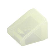 Brick Sloped 30° 1 × 1 × 2/3 (Cheese Slope) Glow In Dark Trans