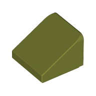 Brick Sloped 30° 1 × 1 × 2/3 (Cheese Slope) Olive Green