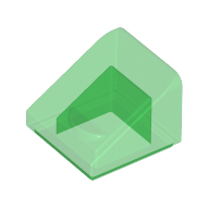 Brick Sloped 30° 1 × 1 × 2/3 (Cheese Slope) Trans-Green