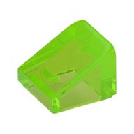 Brick Sloped 30° 1 × 1 × 2/3 (Cheese Slope) Trans-Bright Green