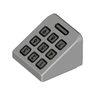 Brick Sloped 30° 1 × 1 × 2/3 (Cheese Slope) with Telephone Keypad Print Light Bluish Gray