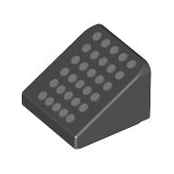 Brick Sloped 30° 1 × 1 × 2/3 (Cheese Slope) with Silver Dots print Schwarz