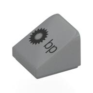 Brick Sloped 30° 1 × 1 × 2/3 with Black BP Logo Print in Light Bluish Gray