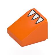 Brick Sloped 30° 1 × 1 × 2/3 (Cheese Slope) with White Claws print Orange