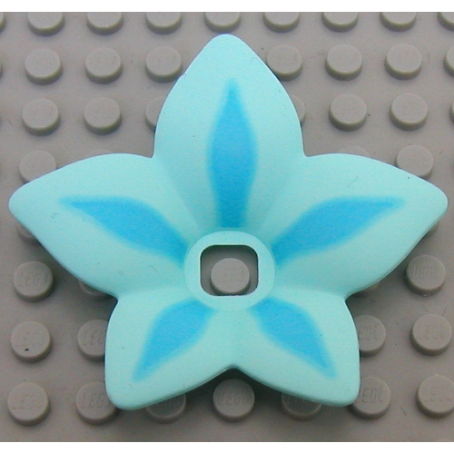 Clikits Icon Accent, Flower 6 × 6 × 2/3 with Sky Blue Petals Print Aqua