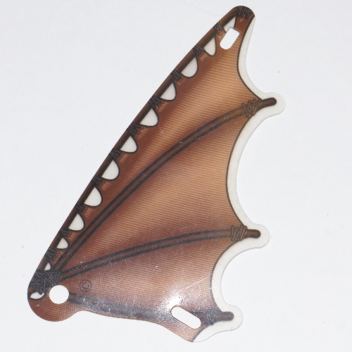 Wing, 6 × 12, Scalloped with Leather and Stick Print Transparent
